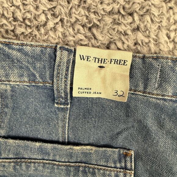 Free People We The Free Palmer Cuffed Jeans Women's Size 32 Paint Splatter Boho - Picture 8 of 16